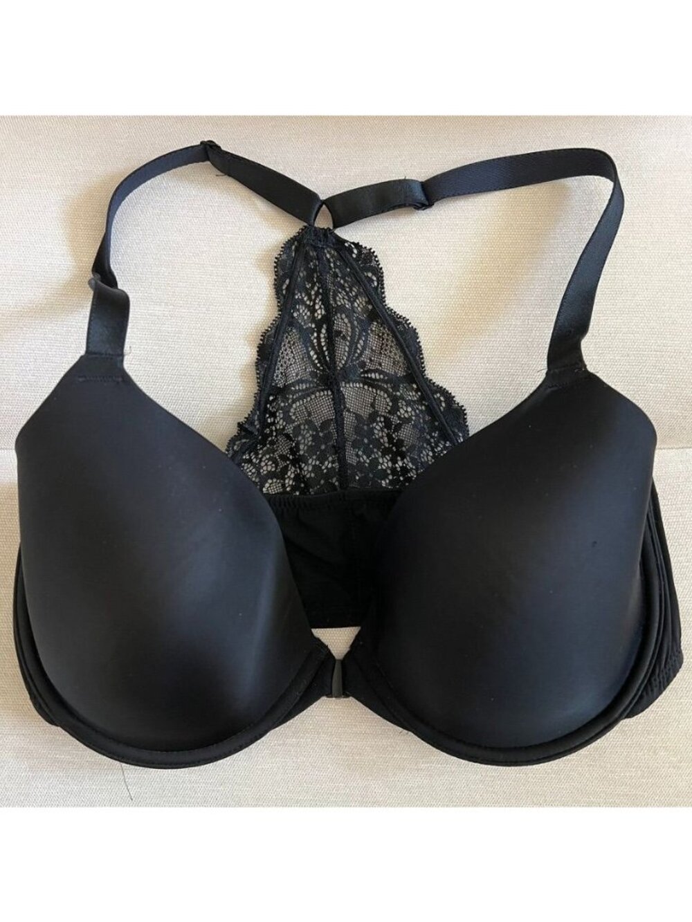 Wacoal Lace Impression Front Close Racerback T-Shirt Bra Sz 36DD EUC Comfortable - Picture 4 of 7
